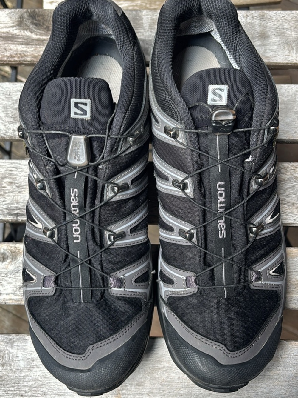 Salomon Black & Gray Quicklace Trail Shoes